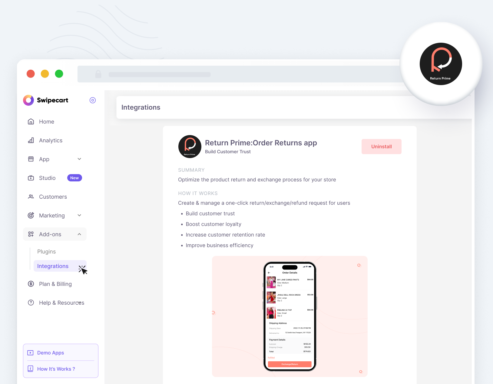 Return Prime: Order Returns app